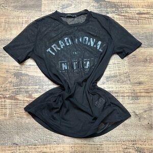 Papaya Black Mesh T-Shirt Traditional Nautical size small